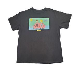 Vtg Beavis And Butt-Head Shirt Large Mens Mike Judge MTV Black Short Sleeve Tee